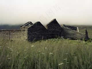 民居,风景,长城,居民楼,树,农场废墟