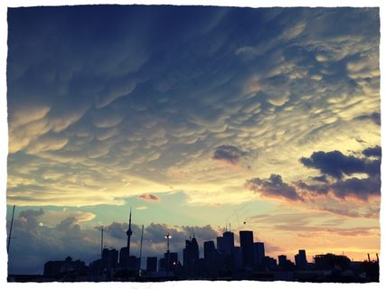 天空,卷积云,霞光,图画,油画,美丽的云彩