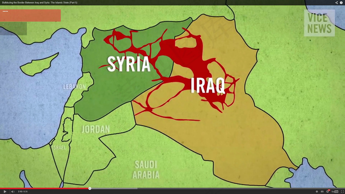 在叙利亚和伊拉克之间的边界两侧，现在有35.000平方英里的“伊斯兰国”