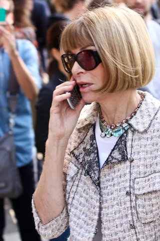 安娜·温图尔（Anna Wintour）在MFW乔治·阿玛尼（Giorgio Armani）