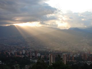天空,卷积云,雨层云,都市夜景,风景,麦德林-安提瓜