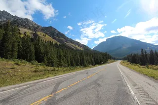 公路,街道,山峦,湖泊,峡谷,卡纳纳斯基斯乡村公路40驶向海伍德山口。
