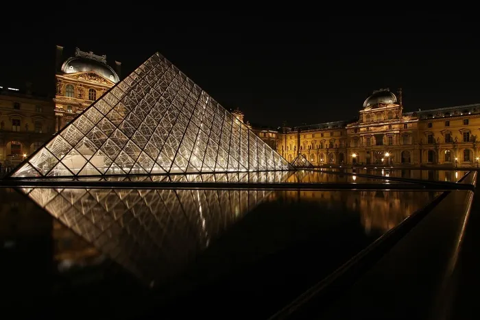 建筑,都市夜景,灯,轿车,街灯,罗浮宫-巴黎