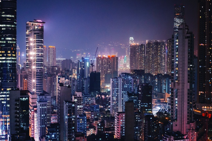 都市夜景,香港维多利亚湾,城市夜景,夜景摄影,幻彩咏香江,旺角的黑暗