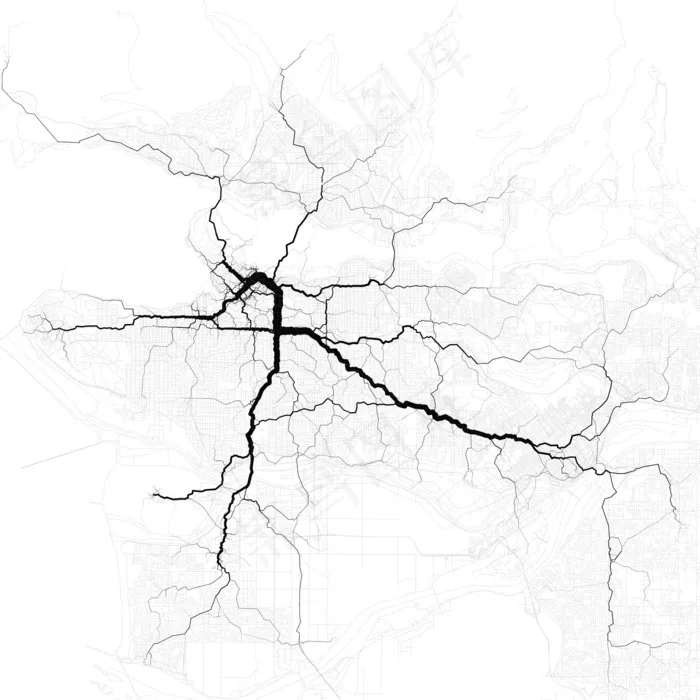 地图,简笔画,裂纹,雪树银花,工笔画,穿越温哥华的路径