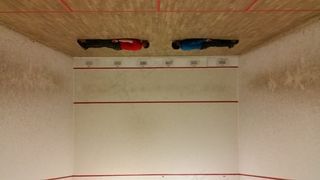 地板,室内效果图,壁球馆,柜子,室内一角,红色v蓝色HFDT