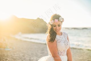 婚纱写真,美女,人物特写,海洋,婚纱,Mariage工作室第一次射击