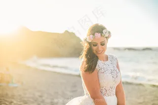 婚纱写真,美女,人物特写,海洋,婚纱,Mariage工作室第一次射击