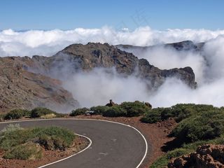 山峦,云雾,天空,盆栽植物,湖泊,天文台路