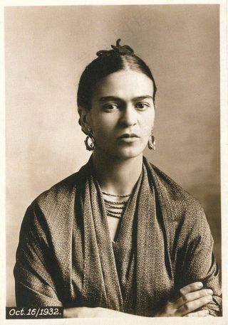 钢笔画,音乐家,半身像,美女,影雕,弗里达·卡洛照片的原始照片