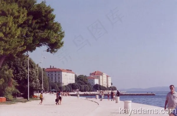 海洋,湖泊,城市街道,街道,冰雪,克罗地亚扎达尔市中心海岸线