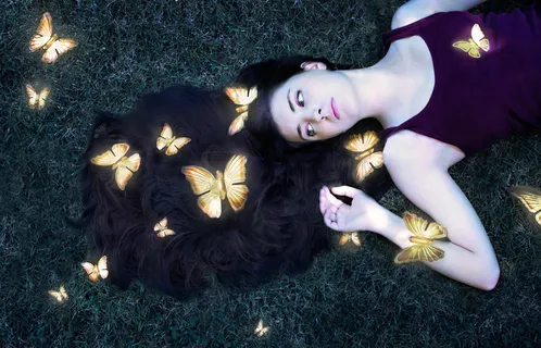 ,人物特写,头发,女人,秀发,在金蝴蝶谷