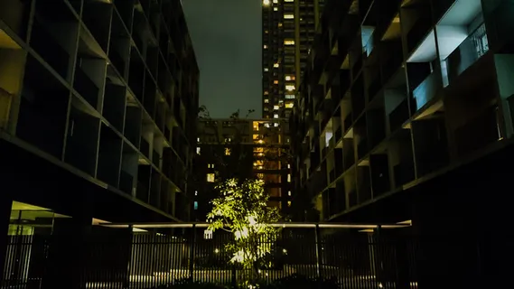 都市夜景,城市夜景照明,夜景照明,夜景工程,城市街道,公寓楼