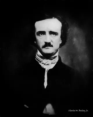 小查尔斯·W·贝利（Edgar Allan Poe）的数字木炭绘画