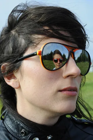 眼镜,女孩,头发,人脸,美女,镜面太阳镜