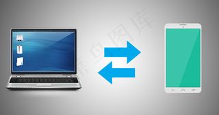 电脑,图标,笔记本电脑,手抄报,同步PC i Androidem przez Wi-Fi