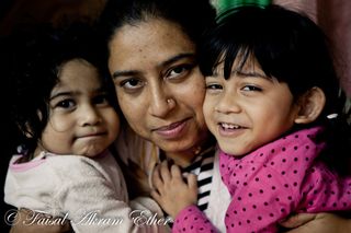 合照,人物特写,合影,女孩,美女,一位母亲和两个女儿