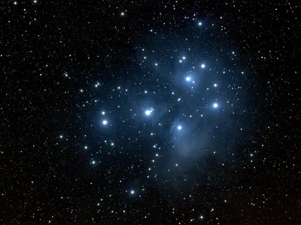 星团,模糊图片,天文摄影,星系,灯,Amas desPléiades（M45）