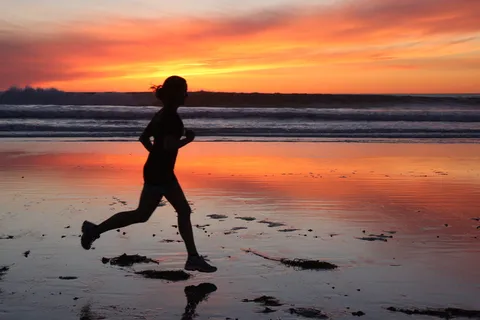 天空,海洋,湖泊,,日落赛跑者 天空,海洋,湖泊,,日落赛跑者