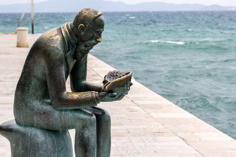 雕像,桥梁,工艺品,海洋,美女,思维