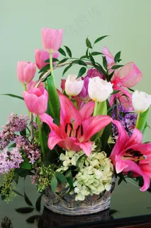 粉百合,香水百合,百合花,花卉,单面花束,复活节花 粉百合,香水百合,百合花,花卉,单面花束,复活节花
