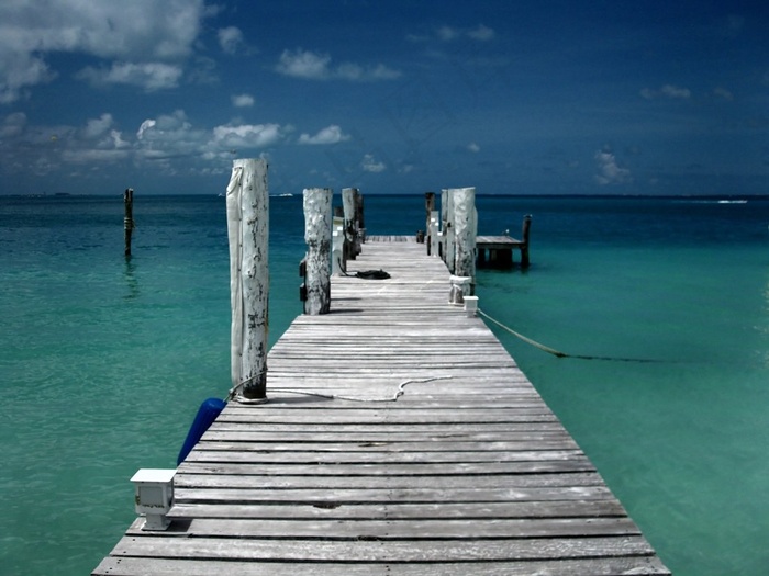 海洋,桥梁,湖泊,台阶,金属栏杆,2010.08：墨西哥坎昆