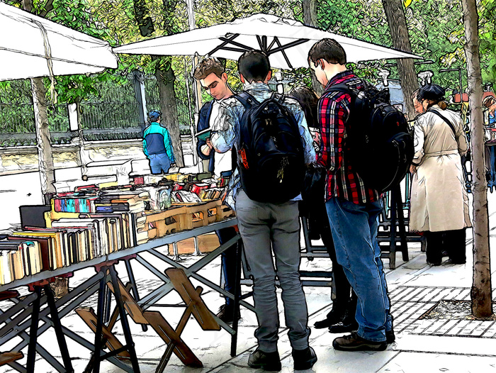 en la Cuesta de Claudio Moyano