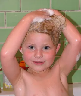 美女,婴儿,人物特写,洗澡,小孩,洗头发