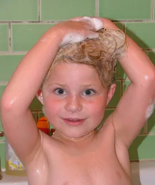 美女,婴儿,人物特写,洗澡,小孩,洗头发