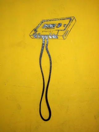 首饰,吊坠,手机擦,电线,绳子,巴塞罗那涂鸦