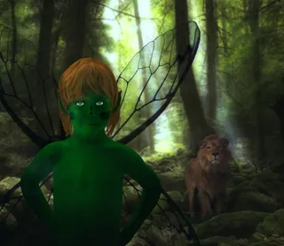 屏幕截图,黑猩猩,电风扇,树,绿灯侠,狮子在森林里的绿色小精灵