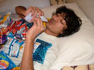 男孩,女孩,合照,奥运志愿者,美女,睡前吃糖果