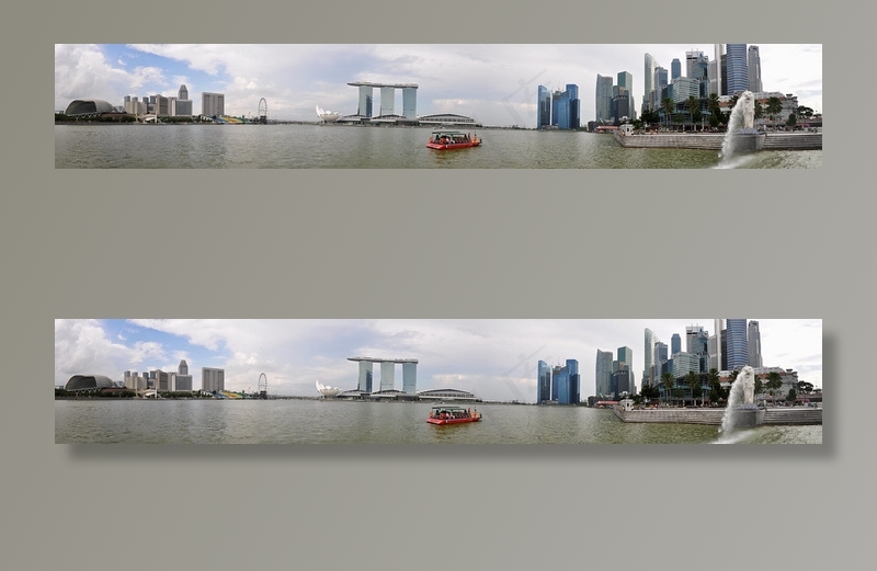 新加坡-鱼尾狮公园全景