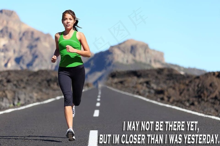 越野赛跑,长城,美女,街道,城楼,健身动机