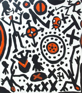 “由A.R.彭克（拉夫·温克勒）：《宇航员》（中），1991年（布面油画）” / Michael Werner画廊/香港巴塞尔艺术展2013 / SML.20130523.6D.13901