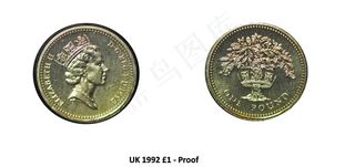 UK Proof£1 Coin-1992年