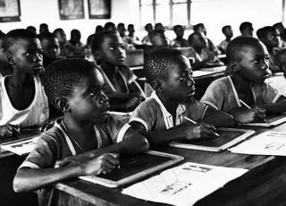 学生教室,自习课,教室,小组会议,课堂,比利时刚果的教育