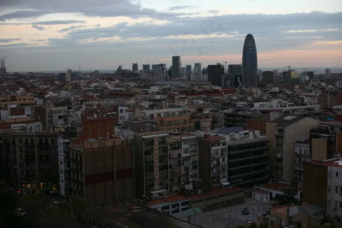 巴塞罗那在日落