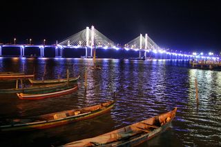 都市夜景,桥梁,夜景照明,夜景工程,江河,蓬巴拉巴拉阿拉卡茹