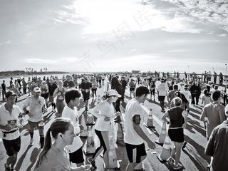 朝觐,人群,广播体操,矢量剪影,集会,31/365