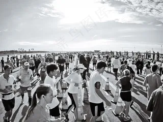 朝觐,人群,广播体操,矢量剪影,集会,31/365