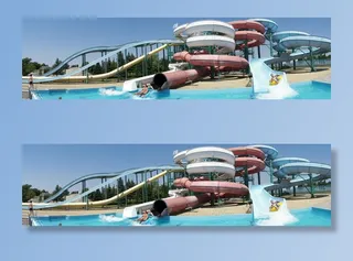 Panorámaképcélbaérőcsúszókkal