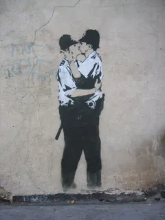 人物特写,街头涂鸦,女孩,男孩,,班克斯再次罢工！