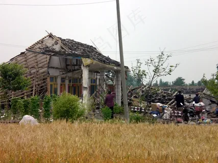 建筑,民居,村道,草原,房屋倒塌,四川地震2008年5月 建筑,民居,村道,草原,房屋倒塌,四川地震2008年5月