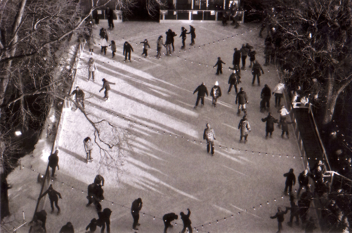 街道,钢笔画,树,溜冰场,塌陷,XMAS博览会上的溜冰大*_2013