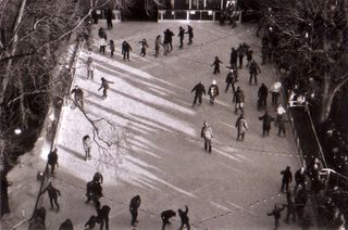 街道,钢笔画,树,溜冰场,塌陷,XMAS博览会上的溜冰大*_2013