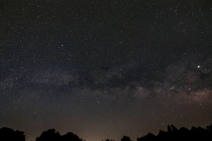 天文学，银河系，银河系，性质，夜，夜间，户外，农村，剪影，天空，空间，繁星点点，星星，树木