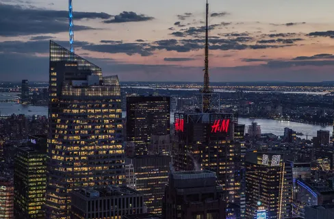 金融，纽约市，日落，美国