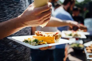 食品，热狗，热狗，男人，户外，外面，香肠