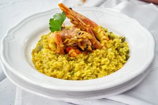 晚餐，食品，餐，盘子，盘子，虾，虾，餐厅，米饭，海鲜，虾，虾，白